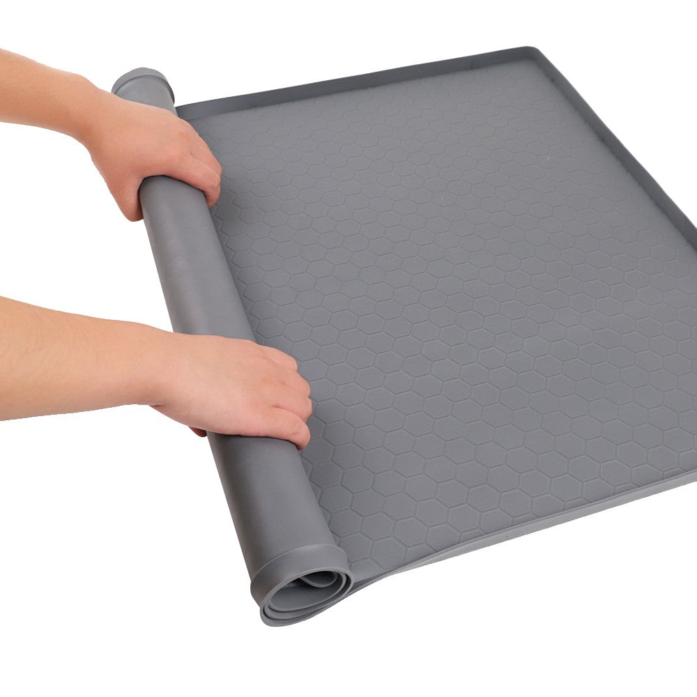 Silicone Under Sink Mat Water-resistant Cabinet Shelf Tray for Kitchen Cabinets