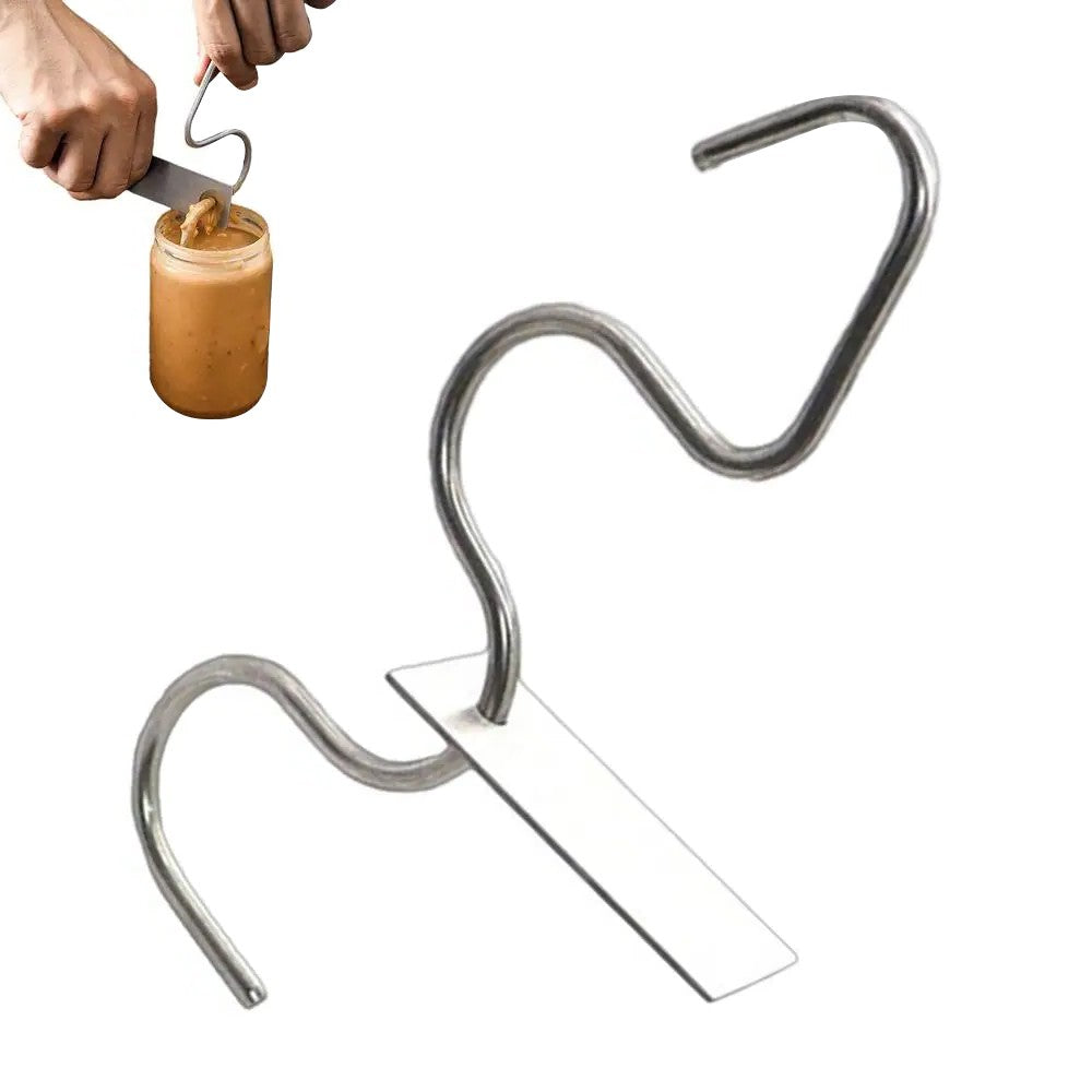 1Pc Peanut Butter Stirrer Stainless Steel Nut Butter Stirring Tool with Scraper