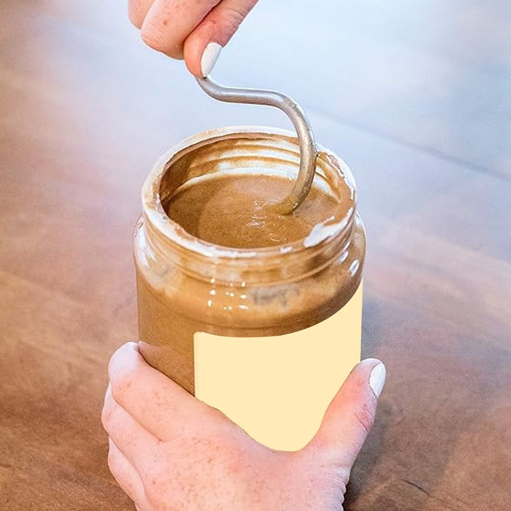 2Pcs Peanut Butter Stirrer Stainless Steel Nut Butter Stirring Tool with Scraper