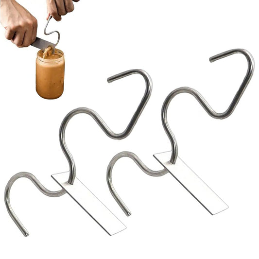 2Pcs Peanut Butter Stirrer Stainless Steel Nut Butter Stirring Tool with Scraper