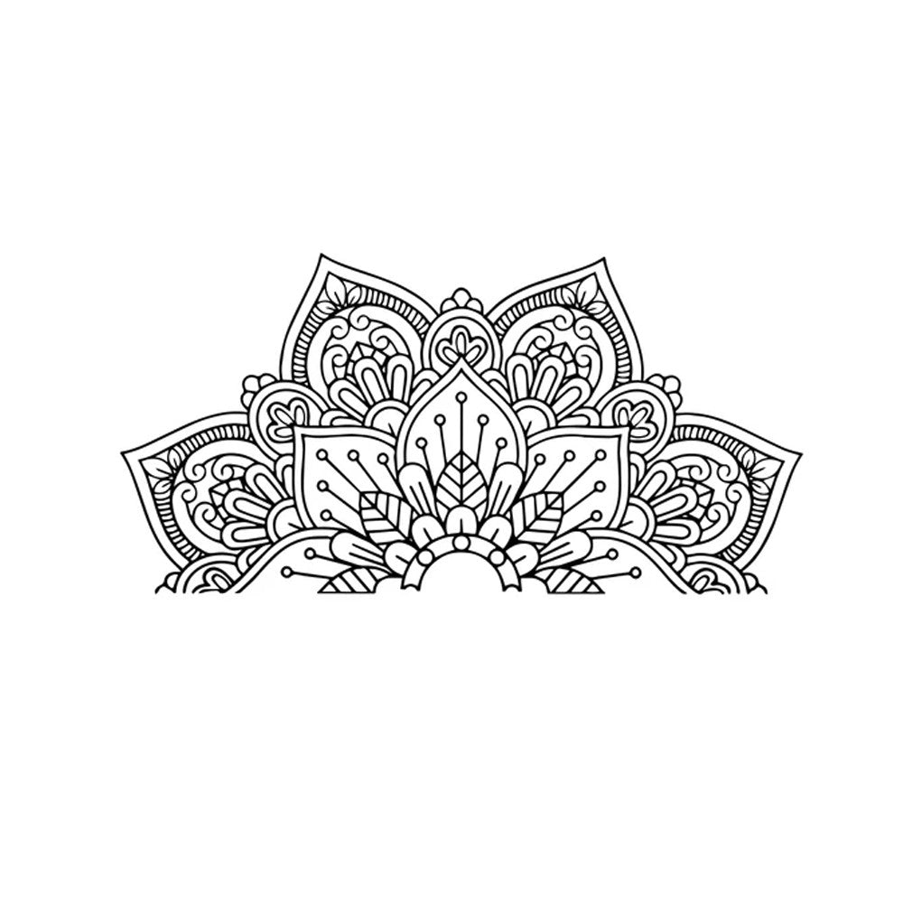 114x57cm Mandala Flower Half-Wall Sticker PVC Wall Art Decal Home Decor - Black