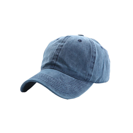 Casual Baseball Cap Adjustable Classic Plain Golf Sport Hat - Washed Blue