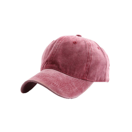 Casual Baseball Cap Adjustable Classic Plain Golf Sport Hat - Washed Wine Red
