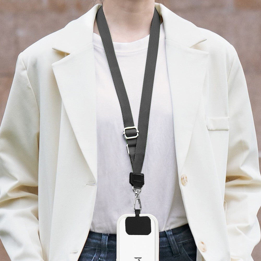 Universal Mobile Phone Anti-lost Lanyard Adjustable Hanging Neck Strap - Black