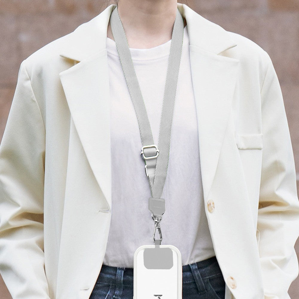 Universal Mobile Phone Anti-lost Lanyard Adjustable Hanging Neck Strap - Grey