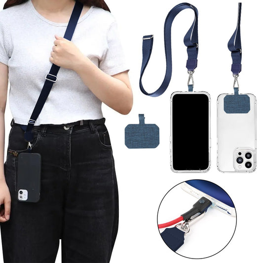 Universal Mobile Phone Anti-lost Lanyard Adjustable Hanging Neck Strap - Blue