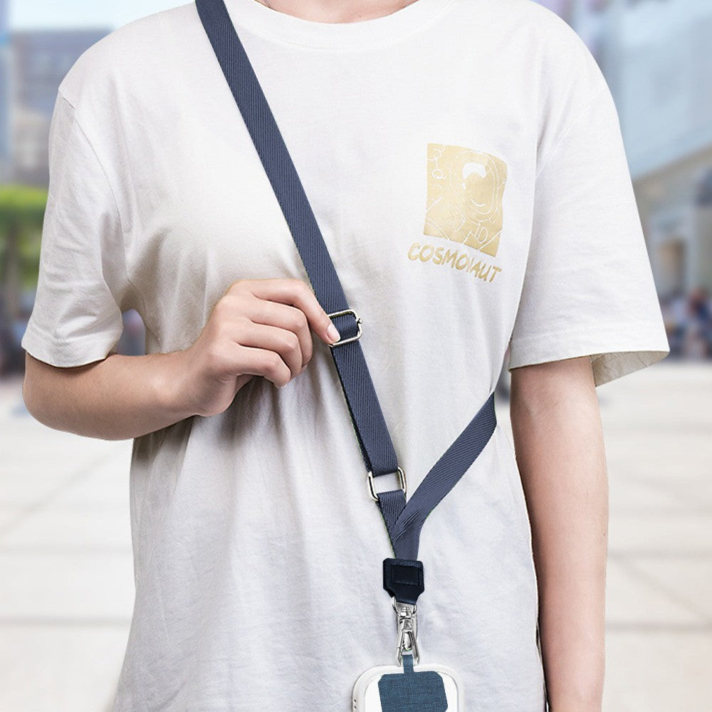 Universal Mobile Phone Anti-lost Lanyard Adjustable Hanging Neck Strap - Blue