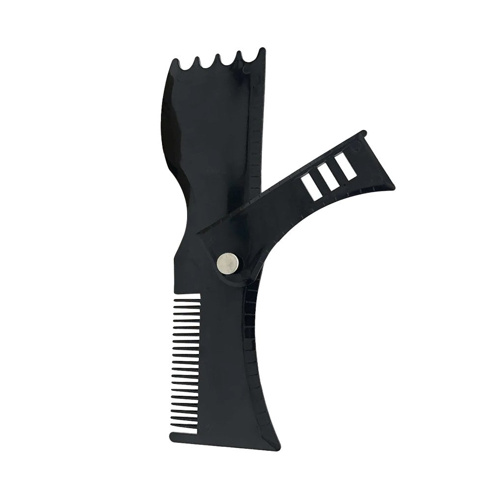 Mens Beard Shaping Tool Beard Trim Template Comb Trimming Shaper - Black