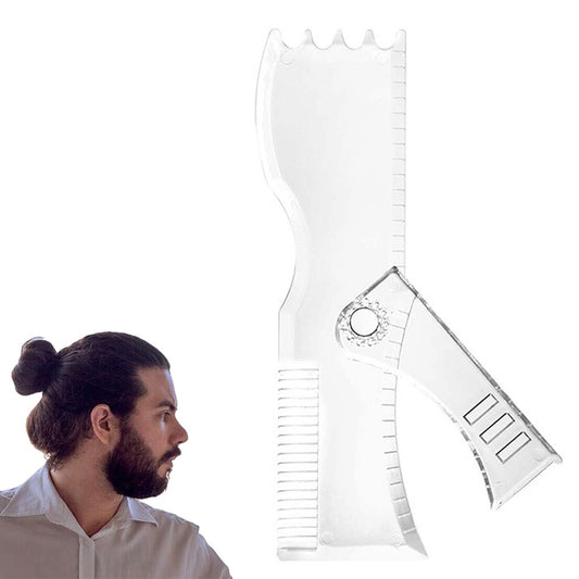 Mens Beard Shaping Tool Beard Trim Template Comb Trimming Shaper - Transparent