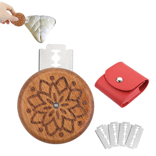 Wooden Bread Lame Cutter with 5 Replaceable Blades Dough Scoring Tools - Style 2