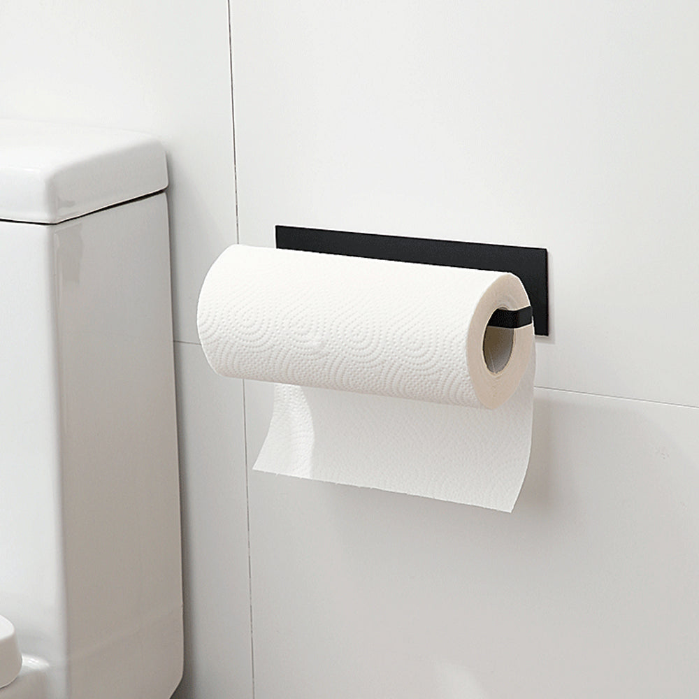 Wall Mount Paper Towel Holder with Self Adhesive for Kitchen - Black