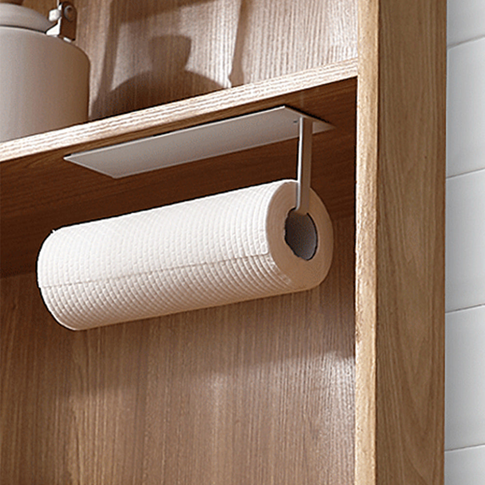 Wall Mount Paper Towel Holder with Self Adhesive for Kitchen - White