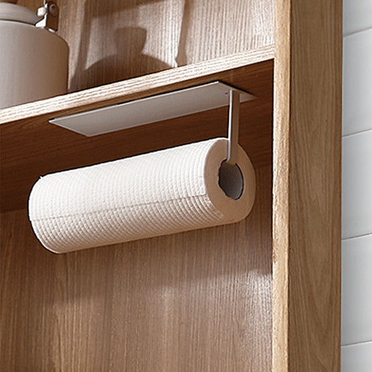 Wall Mount Paper Towel Holder with Self Adhesive for Kitchen - White