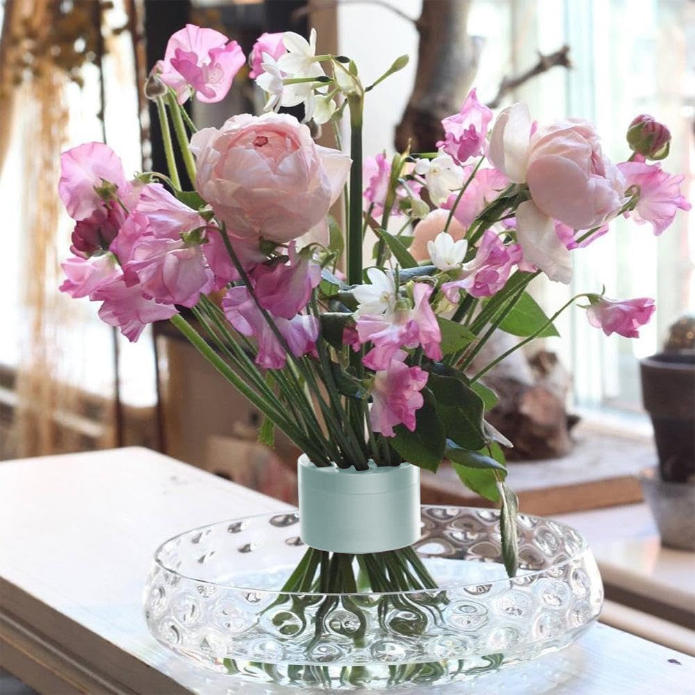 Spiral Ikebana Stem Holder for Vases DIY Flower Arrangement Holder - Green - L