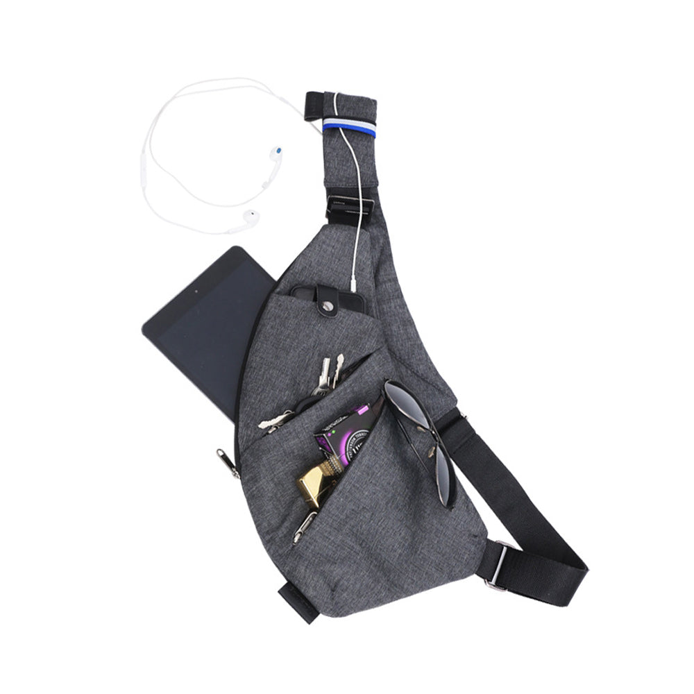Multifunctional Anti-theft Sling Chest Pack Crossbody Bag - Grey