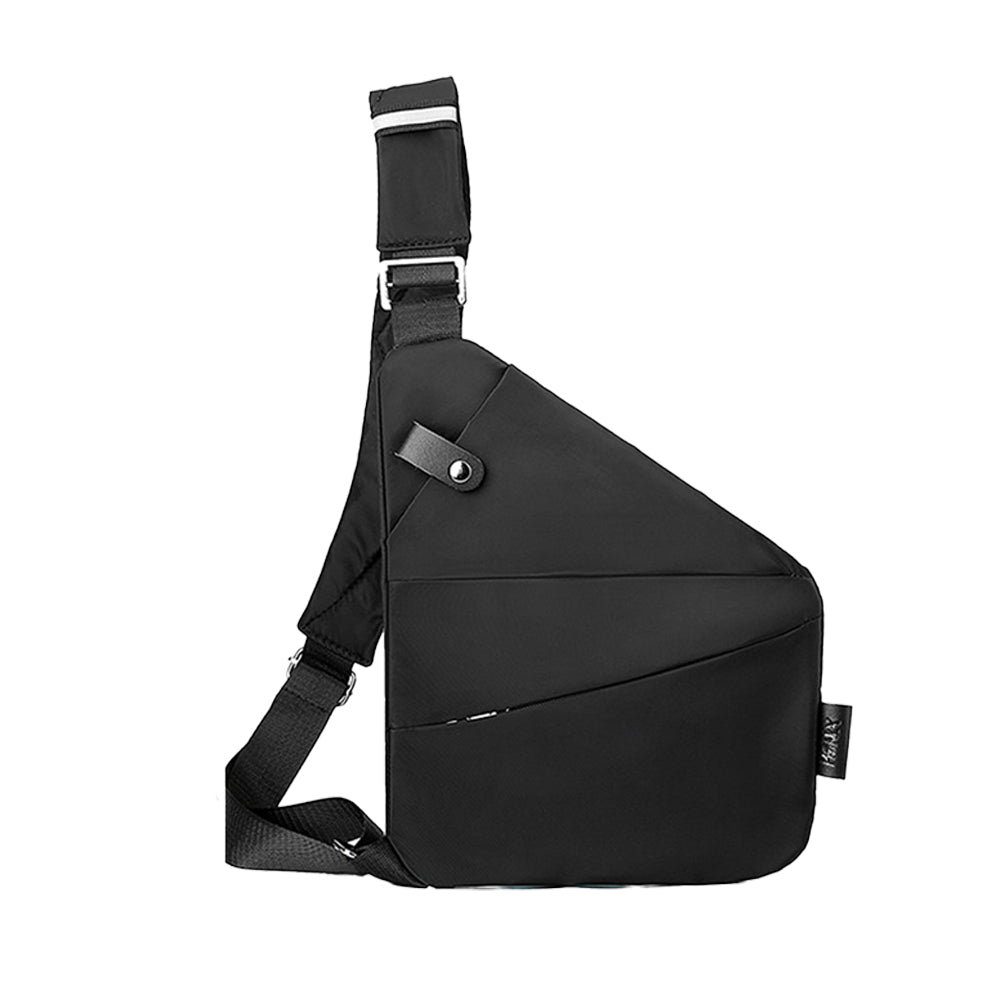 Anti-theft Sling Chest Pack Left Shoulder Bag - Black