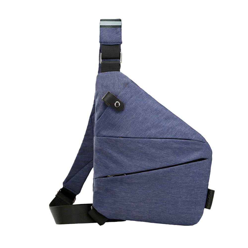 Anti-theft Sling Chest Pack Left Shoulder Bag - Blue
