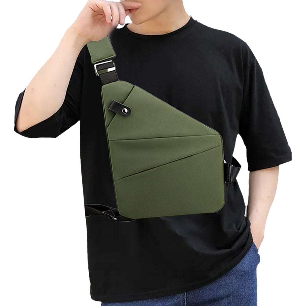Anti-theft Sling Chest Pack Left Shoulder Bag - Green