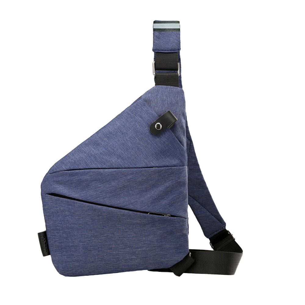 Anti-theft Sling Chest Pack Right Shoulder Bag - Blue