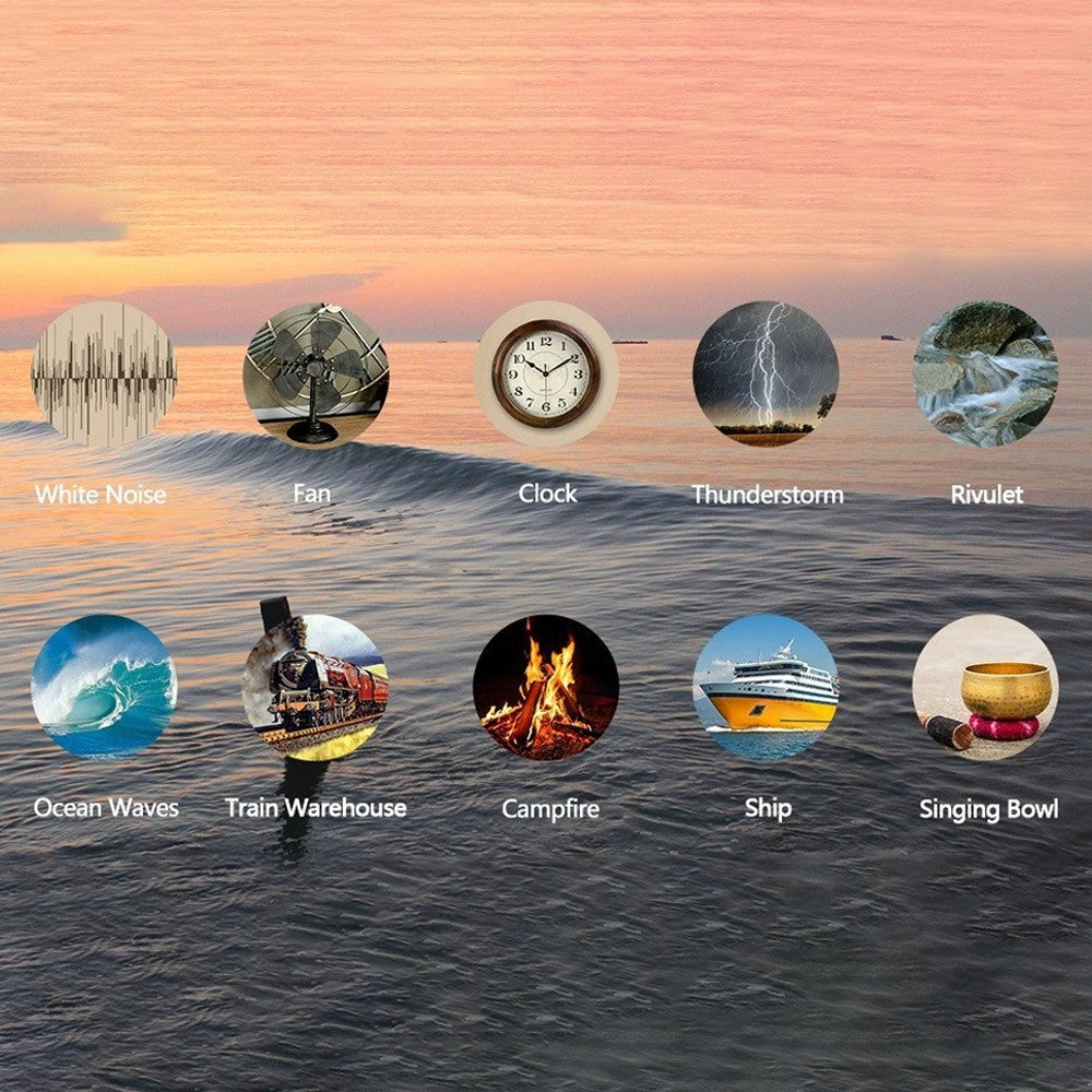 USB Rechargeable White Noise Sound Machine Sleep Aids Device with LED Light