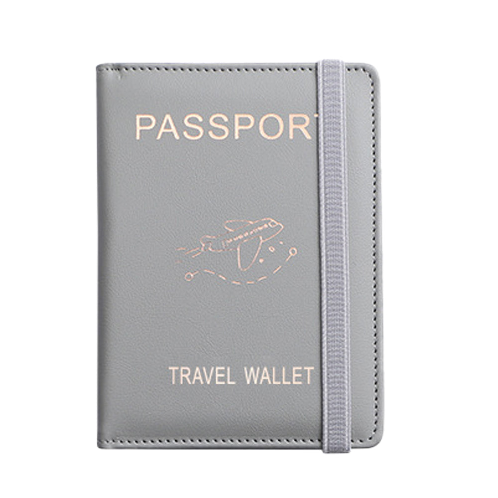 RFID Blocking Passport Holder for Travel Accessories Passport Purse Card - Grey