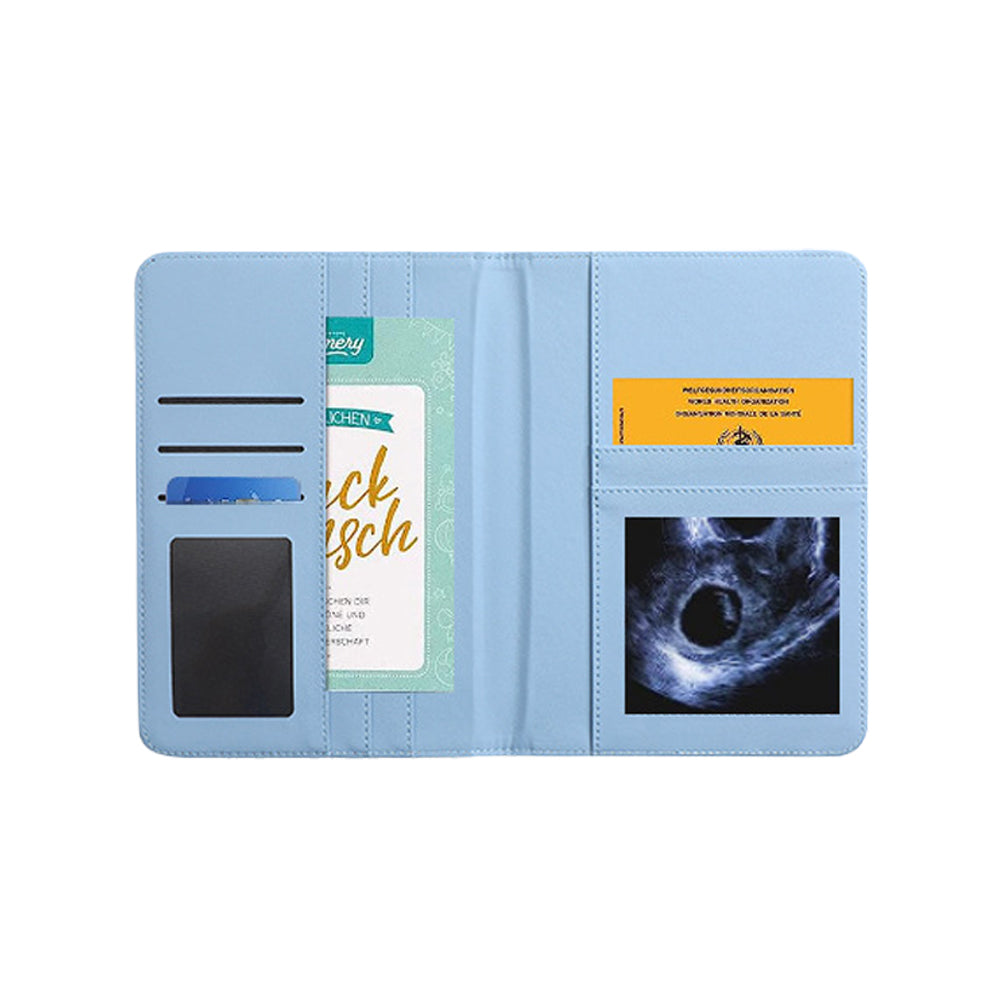 Pregnancy Journal PU Cover Card Holder for Expecting Moms Planner - Blue