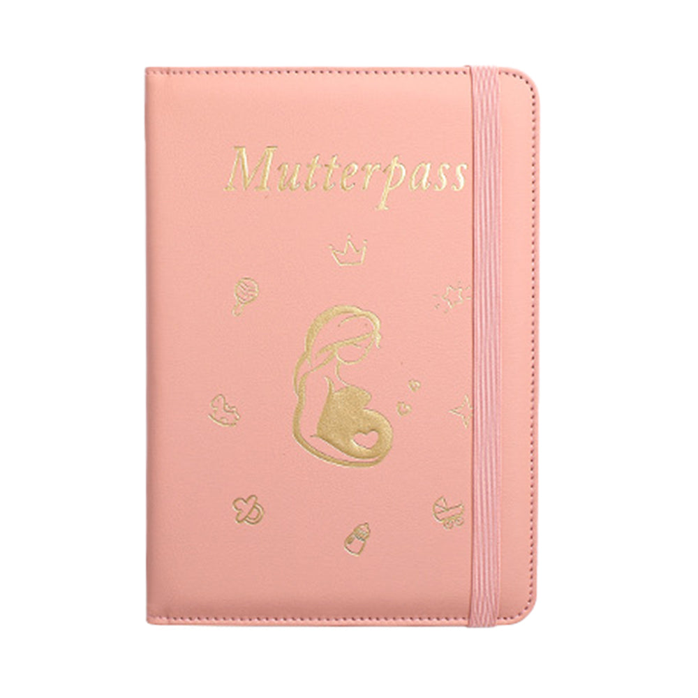 Pregnancy Journal PU Cover Card Holder for Expecting Moms Planner - Pink
