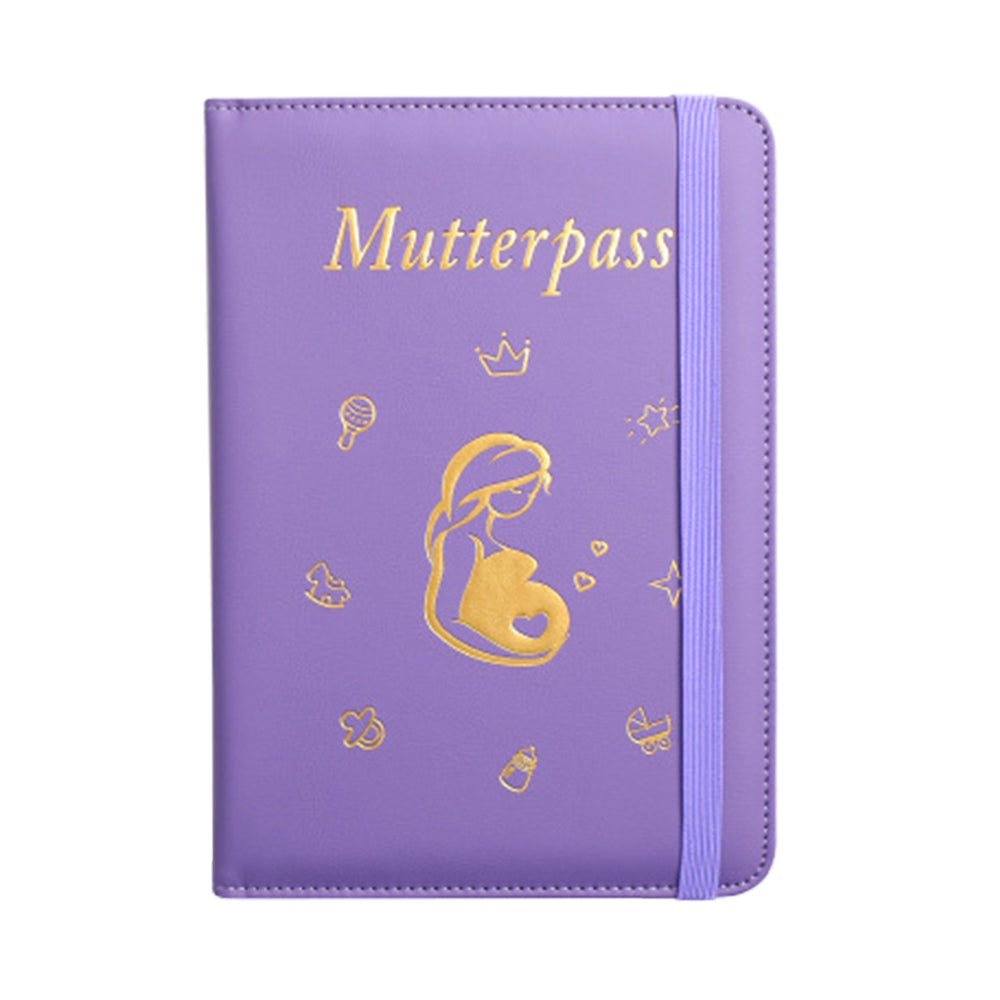 Pregnancy Journal PU Cover Card Holder for Expecting Moms Planner - Purple