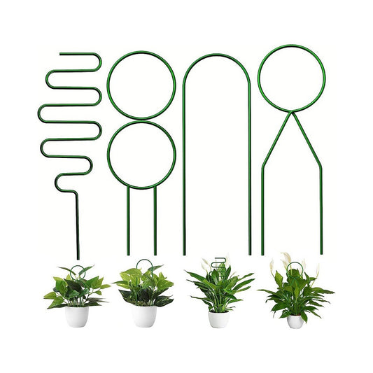 4Pcs Indoor Potted Plant Trellis Climbing Plants Support Stake - Green