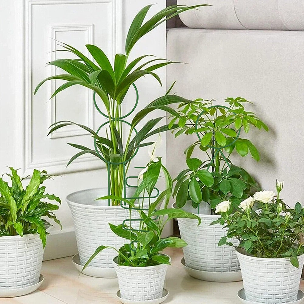 4Pcs Indoor Potted Plant Trellis Climbing Plants Support Stake - Green