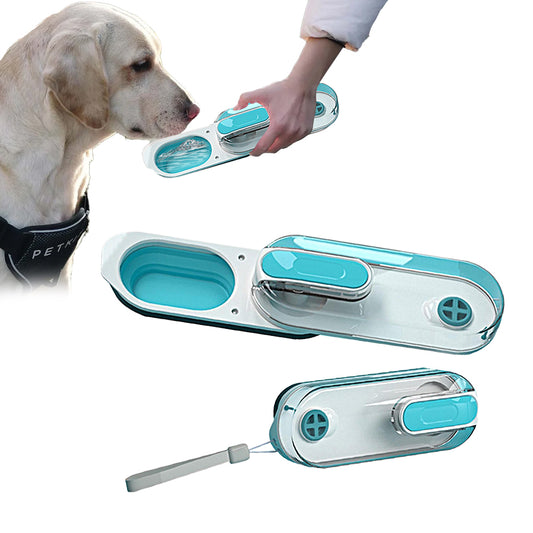 350ml Puppy Pet Foldable Water Bottle Cup Drinking Outdoor Portable - Blue