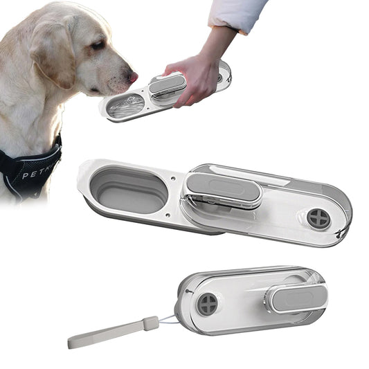 350ml Puppy Pet Foldable Water Bottle Cup Drinking Outdoor Portable - Grey