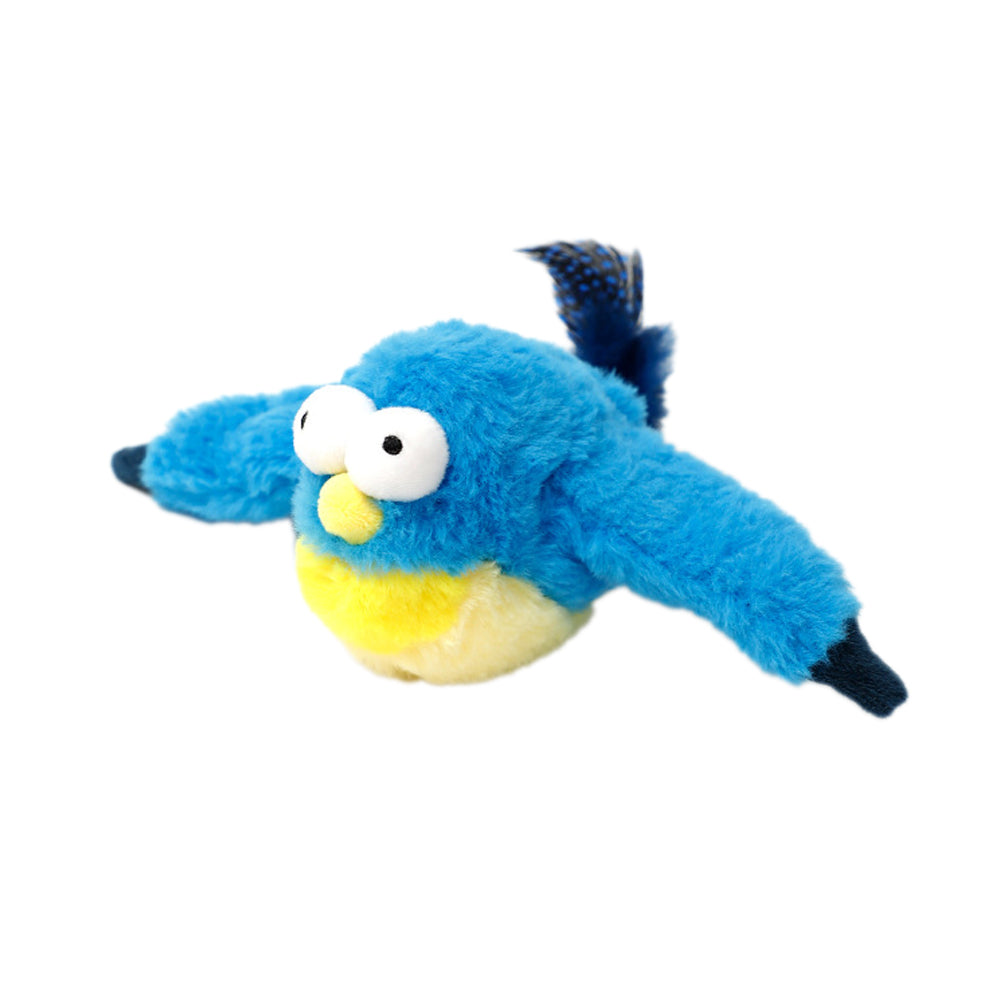 Squeaky Cat Toys Rechargeable Flapping Toy Touch Activated Plush Toys - Blue