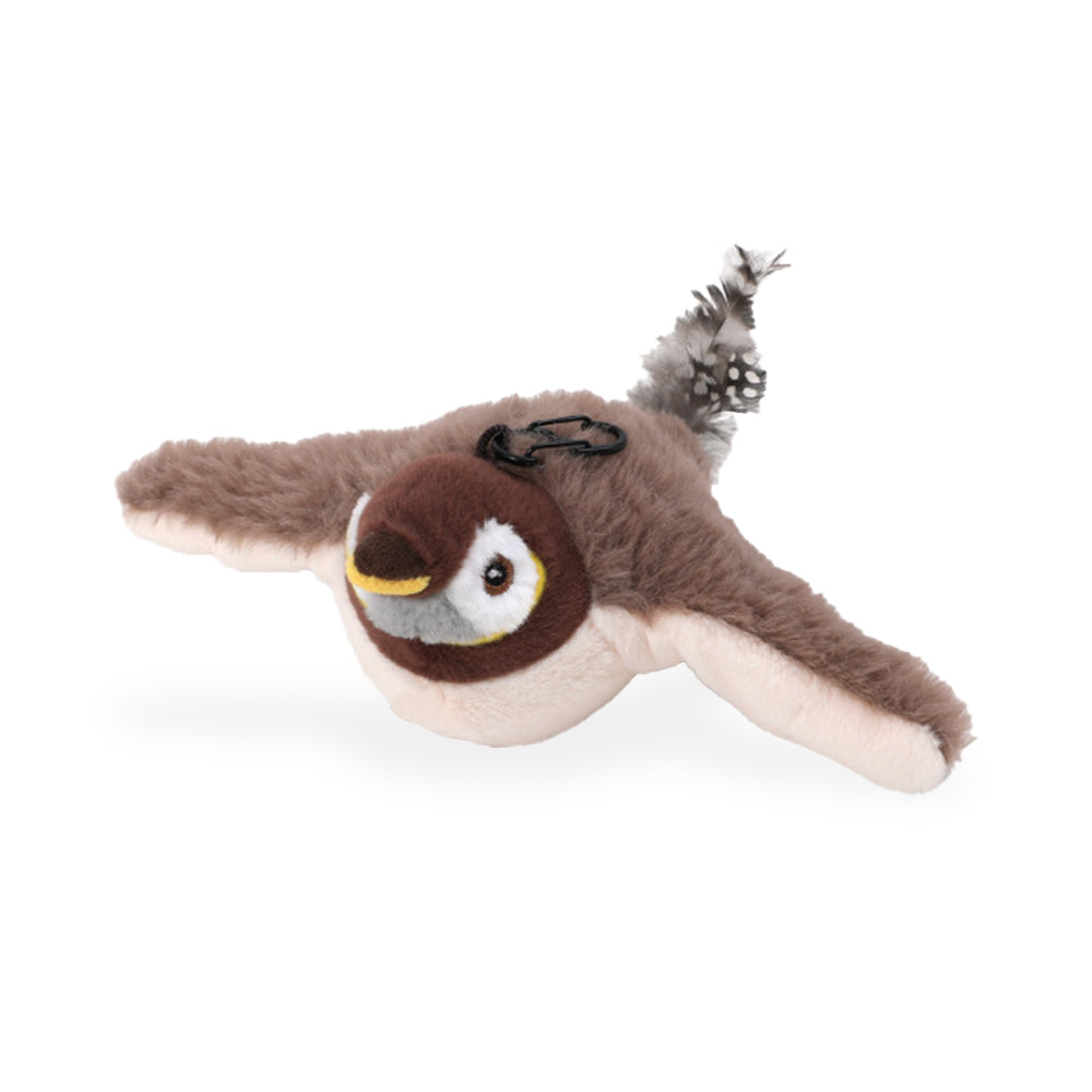 Squeaky Cat Toys Rechargeable Flapping Toy Touch Activated Plush Toys - Brown