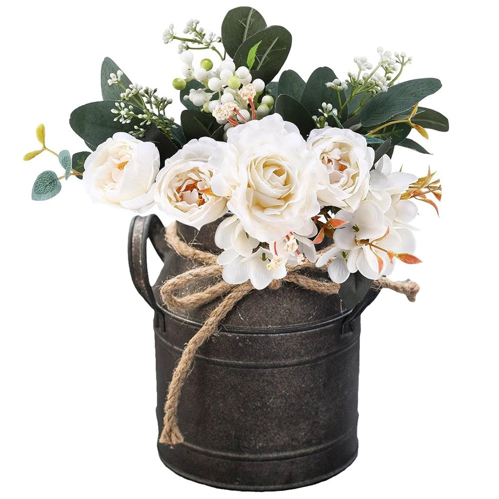 15cm High Vintage Metal Bucket Flower Pot Iron Home Garden Decor Without Letters