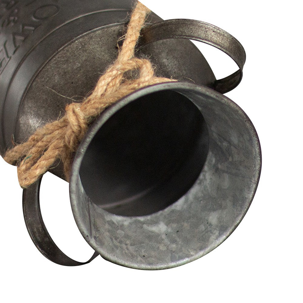 19cm High Vintage Metal Bucket Flower Pot Iron Home Garden Decor With Letters