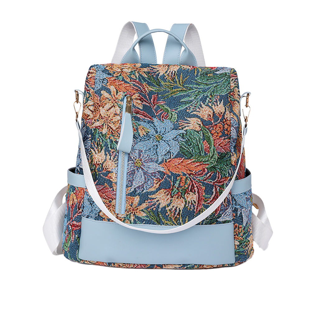 Printed Anti-theft Backpack Large Capacity Travel Bag - Color Mixture