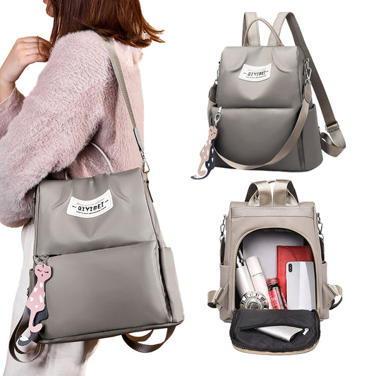 Anti-theft Backpack Multifunctional Large Capacity Travel Bag - Khaki