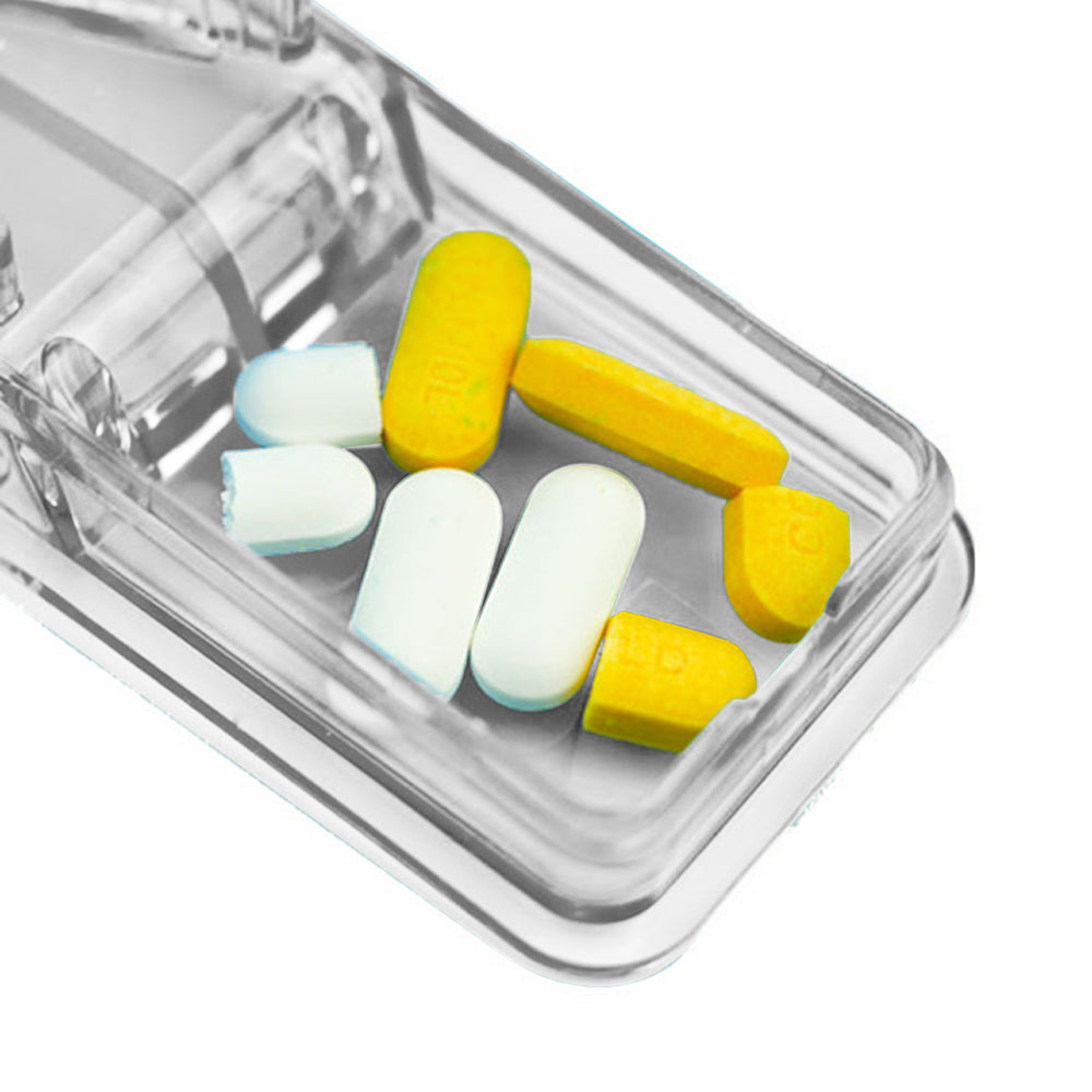 3Pcs Portable Pill Cutter Grinder Travel Medicine Storage Box