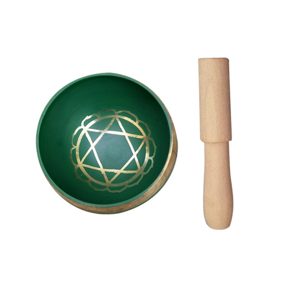 Tibetan Singing Bowl Set Meditation Sound Bowl for Yoga Sound Healing - Green