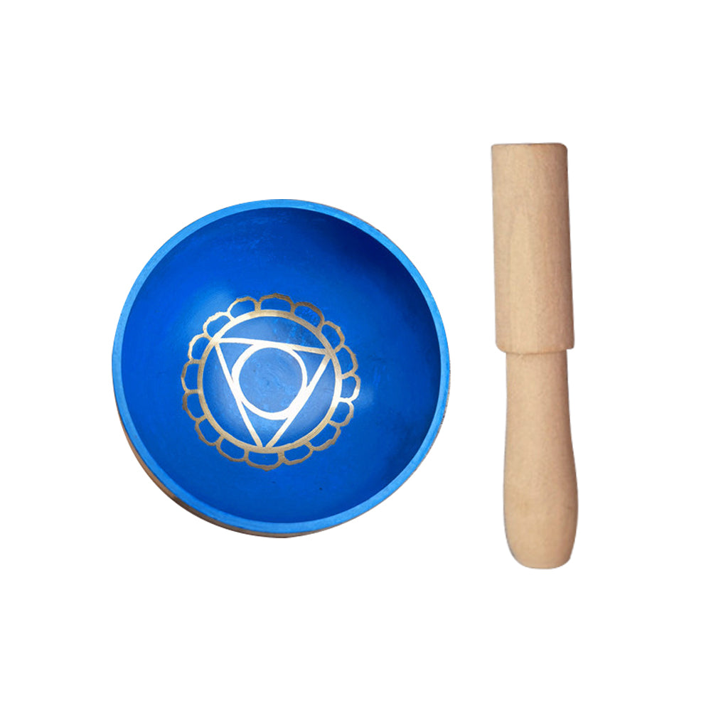 Tibetan Singing Bowl Set Meditation Sound Bowl for Yoga Sound Healing-Light Blue