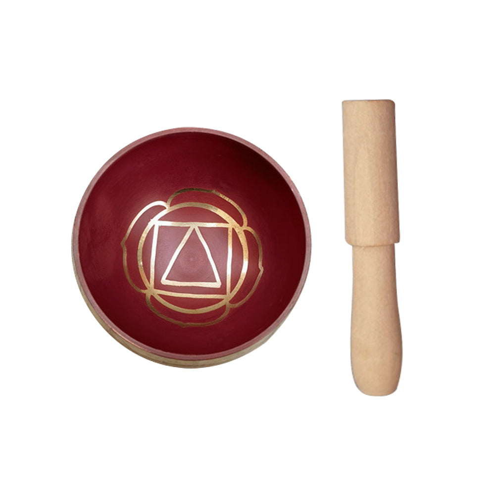 Tibetan Singing Bowl Set Meditation Sound Bowl for Yoga Sound Healing - Red