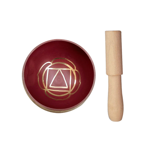 Tibetan Singing Bowl Set Meditation Sound Bowl for Yoga Sound Healing - Red