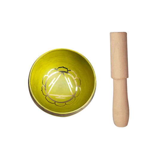 Tibetan Singing Bowl Set Meditation Sound Bowl for Yoga Sound Healing - Yellow