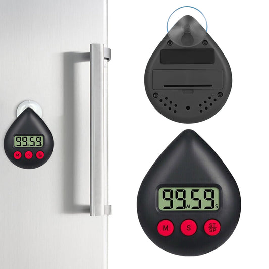 Digital Shower Timer with Alarm and Suction Cup Black
