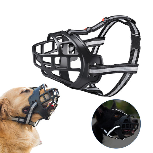 Adjustable Pet Dog Muzzle No Bite Basket Muzzle Cage Mouth Mesh Cover 3XL