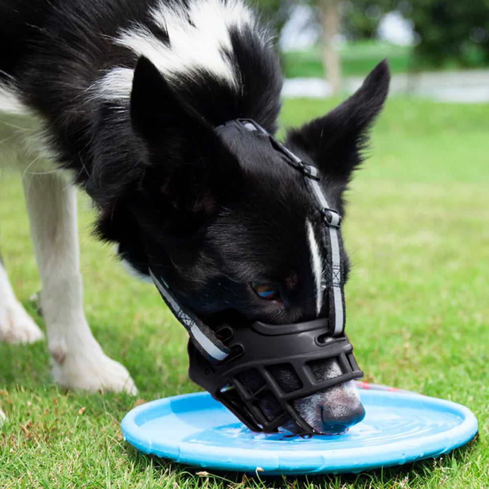 Adjustable Pet Dog Muzzle No Bite Basket Muzzle Cage Mouth Mesh Cover XL