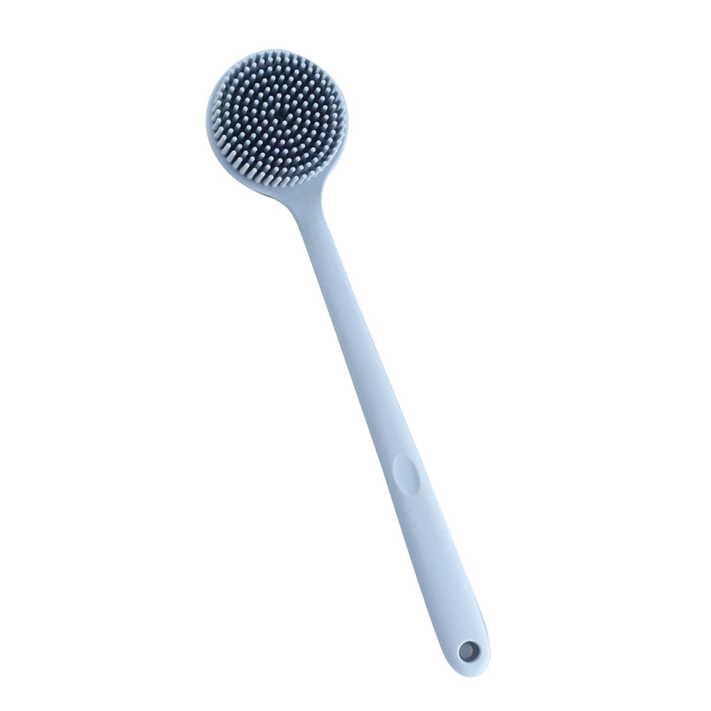 Silicone Body Brush Bath Brush Back Scrubber Long Handle Bath Shower Brush-Blue