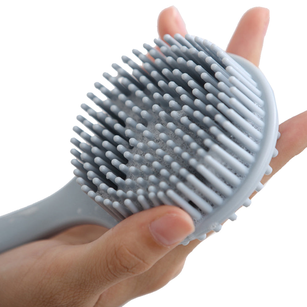 Silicone Body Brush Bath Brush Back Scrubber Long Handle Bath Shower Brush-Blue