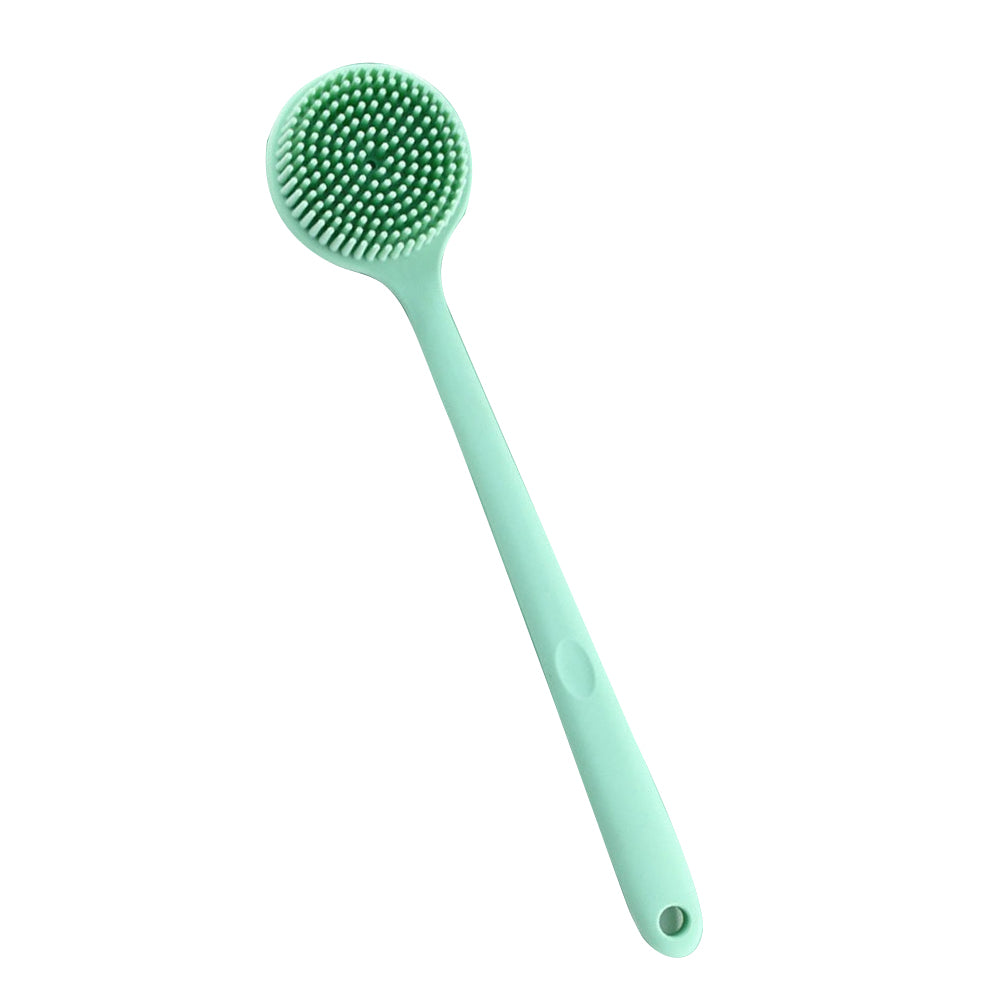 Silicone Body Brush Bath Brush Back Scrubber Long Handle Bath Shower Brush-Green